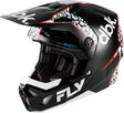 Motocrosshelm FLY RACING Formula Cp Special Edition DBK in Schwarz-Weiß-Rot, mit belüftetem Design und sicherer Passform