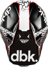 Fly Racing Motocrosshelm Formula CP Special Edition DBK in Schwarzweißrot mit Visier und Belüftungsöffnungen