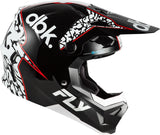 Fly Racing Motocrosshelm Formula CP Special Edition DBK in Schwarz-Weiß-Rot, mit visier und Belüftungssystem.