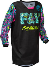 Fly Racing Kinetic Mutant Jugend MX-Jersey in Schwarz und Multi-Farben, bequemes Motocross-Trikot für Jugendliche