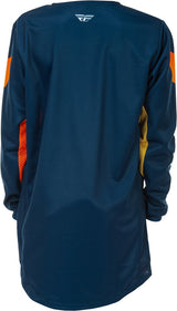 Fly Racing Kinetic Jugend MX-Jersey in Navy und Orange, bequemes Trikot mit sportlichem Design für junge Motorradfahrer.