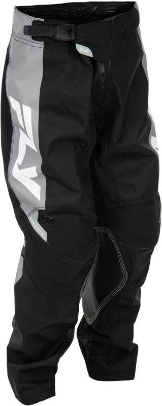 Fly Racing Kinetic Jugend-Motorradhose in Schwarz und Grau, robuste MX-Hose für junge Fahrer, mit gepolsterten Knien