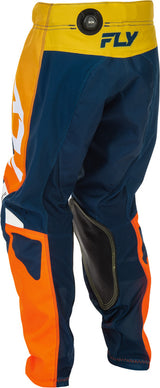 Fly Racing Kinetic Jugend-Motorradhose in Navy und Orange, robuste MX-Hose mit Schutz und bequemem Sitz für junge Fahrer