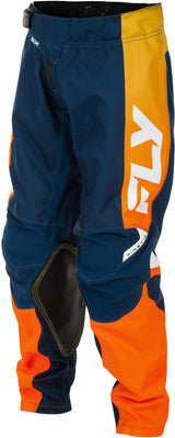 Fly Racing Kinetic Jugend-Motorradhose in Navy und Orange, strapazierfähiges MX-Hosenmodell für Jugendliche