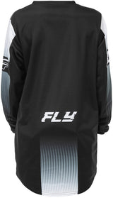Fly Racing F 16 Jugend MX-Jersey in Schwarz und Weiß, sportliches Kinder-Motorradtrikot mit Logo und atmungsaktivem Material