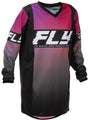 Fly Racing F 16 Jugend MX-Jersey in Schwarz, Rot und Lila, atmungsaktiv mit racing-typischem Design für Jugendliche.