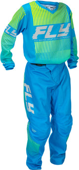 Fly Racing F 16 Jugend MX-Jersey in Blau und Gelb, atmungsaktives Motorsport-Trikot für Jugendliche, detailreiche Farbgestaltung