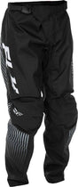 Fly Racing F 16 Jugend-Motorradhose in Schwarz und Weiß, robuste MX-Hose für junge Fahrer, mit verstellbarem Bund.