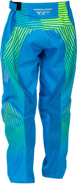 Fly Racing F 16 Jugend-Motorradhose in Blau mit Hi-Vis-Design, langlebiges MX-Hose für junge Fahrer.
