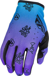 Fly Racing Lite Outline Special Edition Jugend-Motocross-Handschuhe in Blau, Schwarz, Viollet Lila mit strapazierfähigem Design