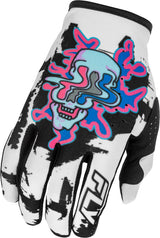 Fly Racing Lite Warp Special Edition Jugend-Motorradhandschuhe in Weiß, Blau und Rosa, leichte MX-Handschuhe für Kinder