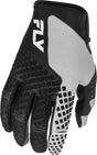 Fly Racing Kinetic Jugend-Motorradhandschuhe in Schwarz und Grau, bequem und strapazierfähig für motocross.
