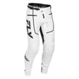 Fly Racing Rayce Jugend MX-Hose in Weiß und Schwarz, robuste Fahrradhose mit gepolsterten Knien für jungen Radfahrer.