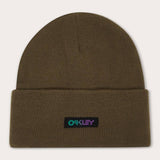 OAKLEY B1B Gradient Patch Beanie in Grün, bequeme Freizeitbekleidung, weiches gestricktes Design, stilvoller Look