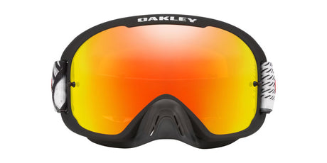Schwarze Oakley O-Frame 2.0 Pro MX-Brille mit Forge Fire Iridium Gläsern, robustes Schutzdesign für den Motorsport.