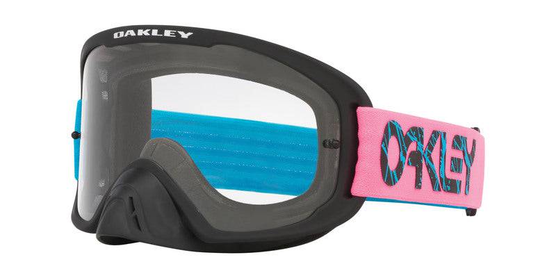 OAKLEY O-Frame 2.0 Pro MX Brille in Blau Rosa mit klarem Glas, für Motocross, sportliches Design, robuste Schutzbrille