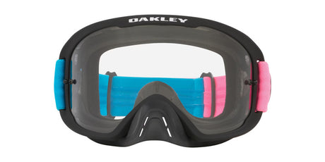 OAKLEY O-Frame 2.0 Pro MX Heritage Brille mit blauer, rosa Farbe und klarem Glas für Motocross-Fahrten