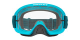 OAKLEY O-Frame 2.0 Pro MX-Brille mit blauer Team-Farbe und klarem Glas, ideal für Motocross-Action.