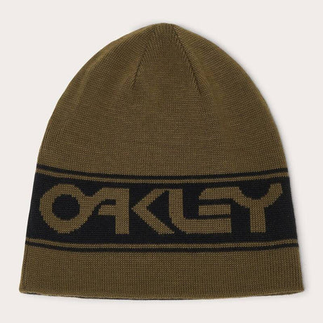 Reversible grüne OAKLEY TNP Beanie für Freizeitbekleidung, zeigt beide Seiten des weichen, bequemen Mützenstoffs.
