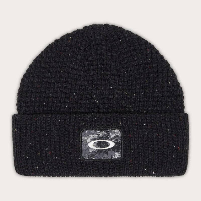 OAKLEY Ellipse Patch Waffle Mütze in Schwarz, Freizeitbekleidung, weiche Baumwollmütze mit Markenlogo und Waffelmuster.
