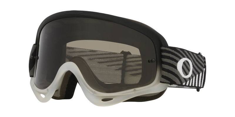 Schwarze OAKLEY O-Frame MX-Brille mit dunklem grauem Glas für motocross und Offroad-Fahrten