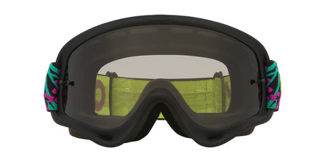OAKLEY O-Frame MX Heritage Brille in Schwarz und Hellgrau mit Glas, robuste MX-Brille für Offroad-Motorsport.