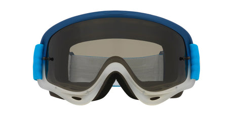 OAKLEY O-Frame MX-Brille in Blau und Hellgrau mit durchsichtigem Schutzglas, für Motocross und Off-Road.