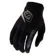 Schwarze Troy Lee Designs Air Mono Jugend MX-Handschuhe mit atmungsaktivem Mesh und rutschfestem Handflächenmaterial.