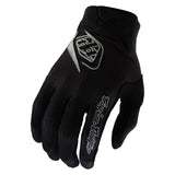 Schwarze Troy Lee Designs Air Mono Jugend MX-Handschuhe mit atmungsaktivem Mesh und rutschfestem Handflächenmaterial.