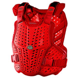 Roter Troy Lee Designs Rockfight Jugend Brustprotektor mit Schutzpolstern, geeignet für den Schutz beim Radfahren oder BMX.