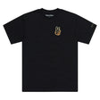 Schwarzes Troy Lee Designs Peace Out T-Shirt aus Freizeitbekleidung mit buntem Peace-Logo auf der Vorderseite.