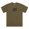 Olivgrünes Troy Lee Designs Badge T-Shirt aus Freizeitbekleidung, mit Logo-Print, bequem und lässig für den Alltag.