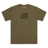 Olivgrünes Troy Lee Designs Badge T-Shirt aus Freizeitbekleidung, mit Logo-Print, bequem und lässig für den Alltag.