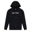 Schwarzer Troy Lee Designs Signature Hoodie, bequeme Freizeitbekleidung mit stylischem Design, auf einem weißen Hintergrund.