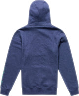 Troy Lee Designs Badge Hoodie in dunkelblau Heather, bequeme Freizeitbekleidung mit auffälligem Logo auf der Vorderseite