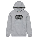 Graue Melierte Troy Lee Designs Stamp Hoodie, bequeme Freizeitbekleidung mit stilvollem Design, auf dem Bild sichtbar.