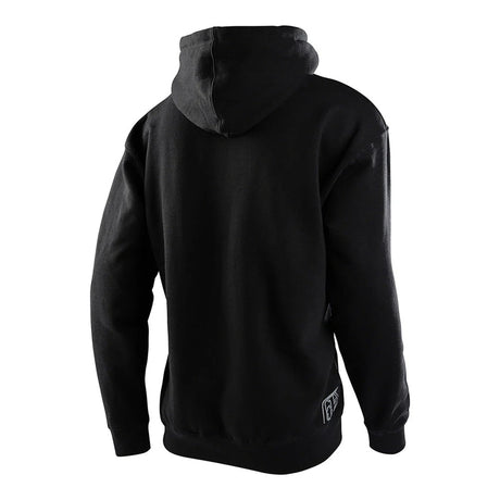 Jugend Hoodie von TROY LEE DESIGNS in Schwarz, bequeme Freizeitbekleidung mit Logo-Details, auf einem weißen Hintergrund.