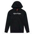 Troy Lee Designs Zip Up Signature Hoodie in Schwarz, bequeme Freizeitbekleidung mit Reißverschluss und Markenlogo auf der Vorderseite