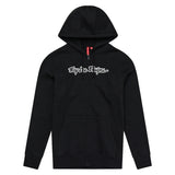 Troy Lee Designs Zip Up Signature Hoodie in Schwarz, bequeme Freizeitbekleidung mit Reißverschluss und Markenlogo auf der Vorderseite