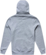 Grauer, heatherfarbener TROY LEE DESIGNS Zip-up Signature Hoodie aus bequemer Freizeitbekleidung, mit rotem Akzent.