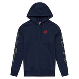 Troy Lee Designs Zip-up Hoodie in Dunkelblau, Freizeitbekleidung mit Markenlogo, weiche Kapuzenjacke für Komfort und Stil