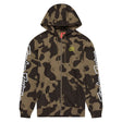 Olivgrüner TROY LEE DESIGNS Zip-up Hoodie aus Camouflage-Freizeitbekleidung, mit Reißverschluss und Markenlogo.
