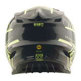 Motocrosshelm von TROY LEE DESIGNS GP Pro Segment in leuchtendem Gelb mit Visier und Belüftungsöffnungen, Schutz und Stil.