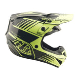 Motocrosshelm Troy Lee Designs GP Pro Segment in Gelb mit sichtbarem Visier und Belüftungsöffnungen.