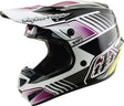 Troy Lee Designs GP Pro MIPS Motocrosshelm in Schwarz und Violett mit Schutzvisier und Belüftungssystem.