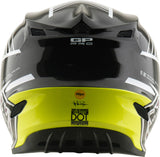 Motorradhelm Troy Lee Designs GP Pro MIPS Motocrosshelm in Schwarz und Violett, mit Visier und Belüftungsöffnungen.