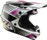Motocrosshelm Troy Lee Designs GP Pro Mips in Schwarz und Violett mit Belüftungsöffnungen, Schutzschild und komfortablem Innenfutter.