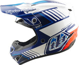 Motocrosshelm Troy Lee Designs GP Pro Mips in Segment Blau und Weiß, robuster Schutz für Offroad-Fahrer