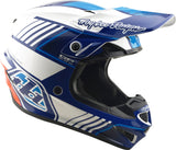 Motocrosshelm Troy Lee Designs GP Pro Mips in Segment Blau und Weiß, stabiler Schutzhelm für Offroad-Motocrossfahrer