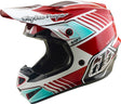 Motocrosshelm Troy Lee Designs GP Pro Mips in Rot und Weiß mit Schutzvisier und Belüftungsöffnungen, für sicheren Offroad-Sport.